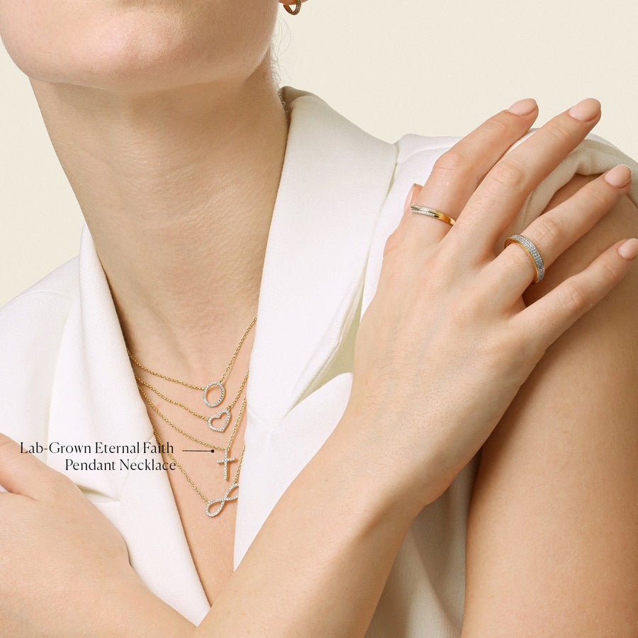 Lab-Grown Eternal Faith Pendant Necklace