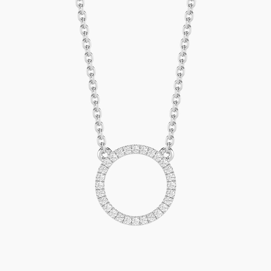 Lab-Grown Circle Pendant Necklace