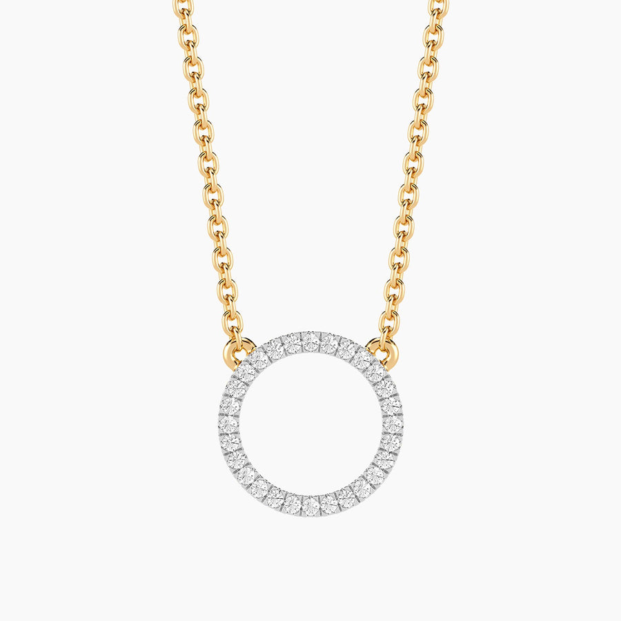 Lab-Grown Circle Pendant Necklace