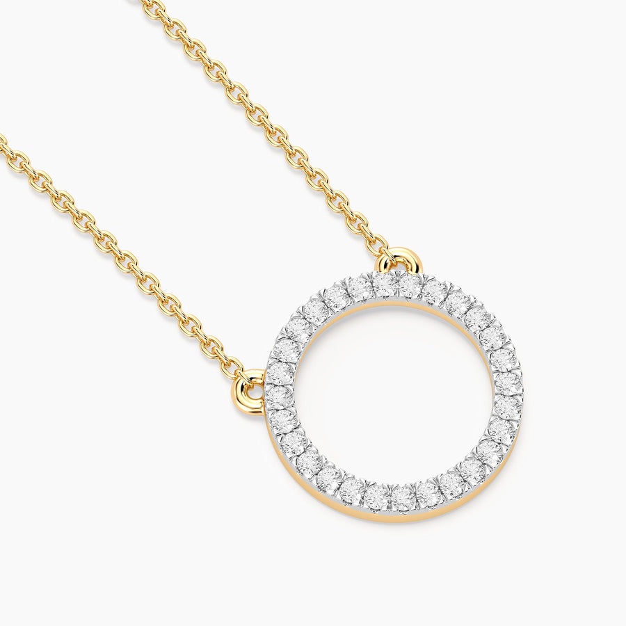 Lab-Grown Circle Pendant Necklace