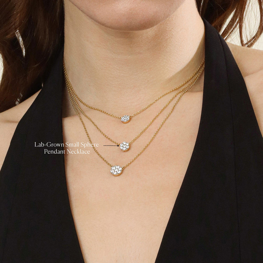 Lab-Grown Small Sphere Pendant Necklace