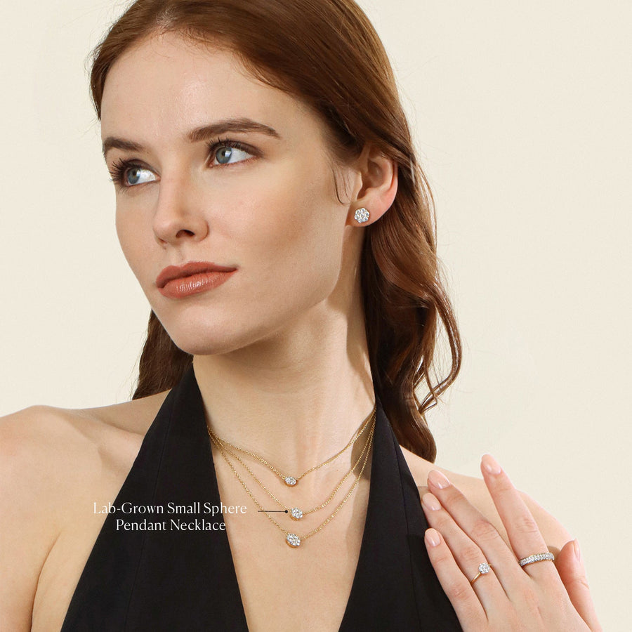 Lab-Grown Small Sphere Pendant Necklace