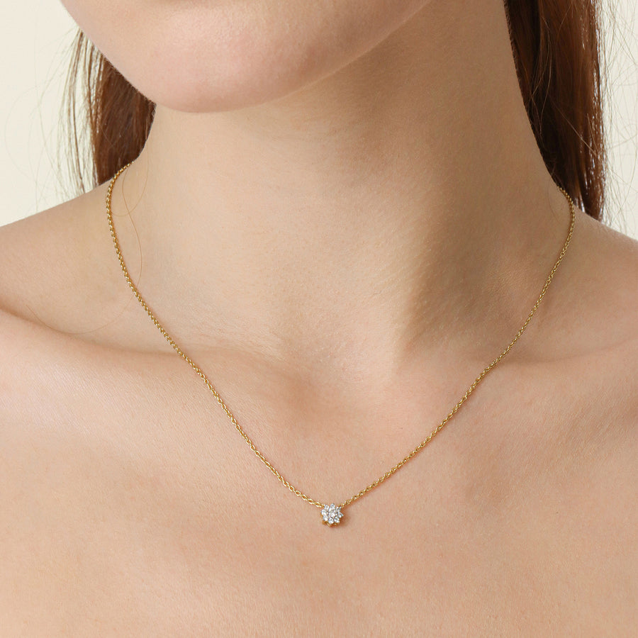 Lab-Grown 0.11 Ct Bloom Pendant Necklace