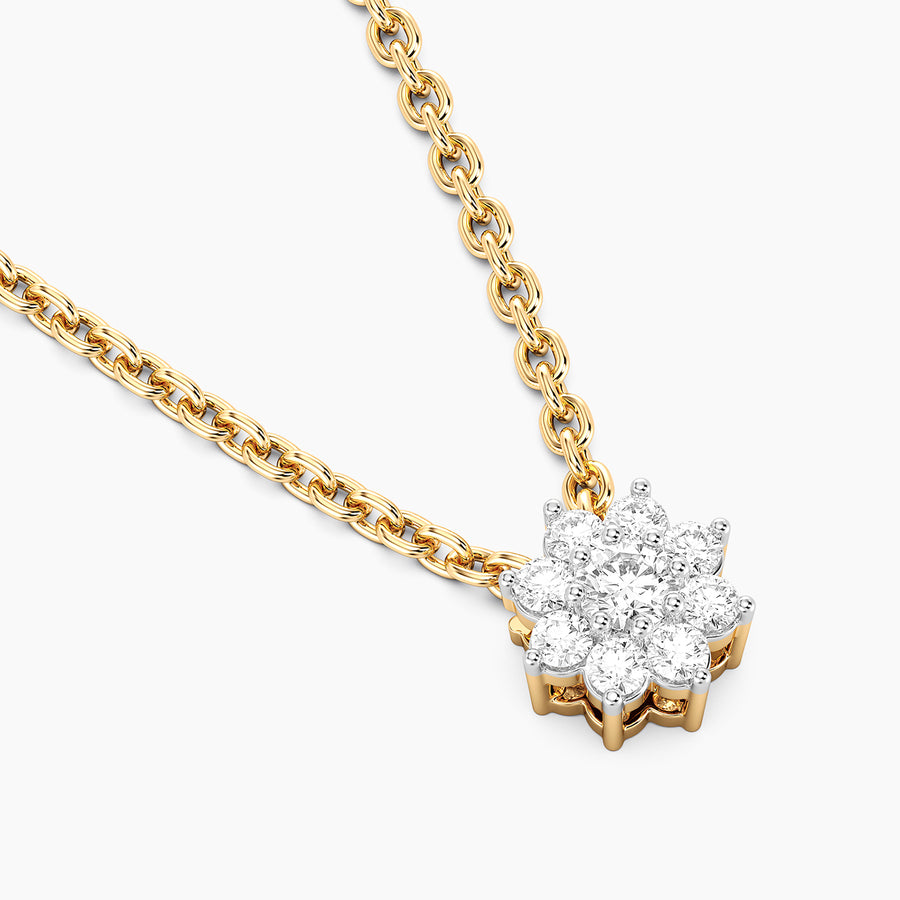 Lab-Grown 0.11 Ct Bloom Pendant Necklace