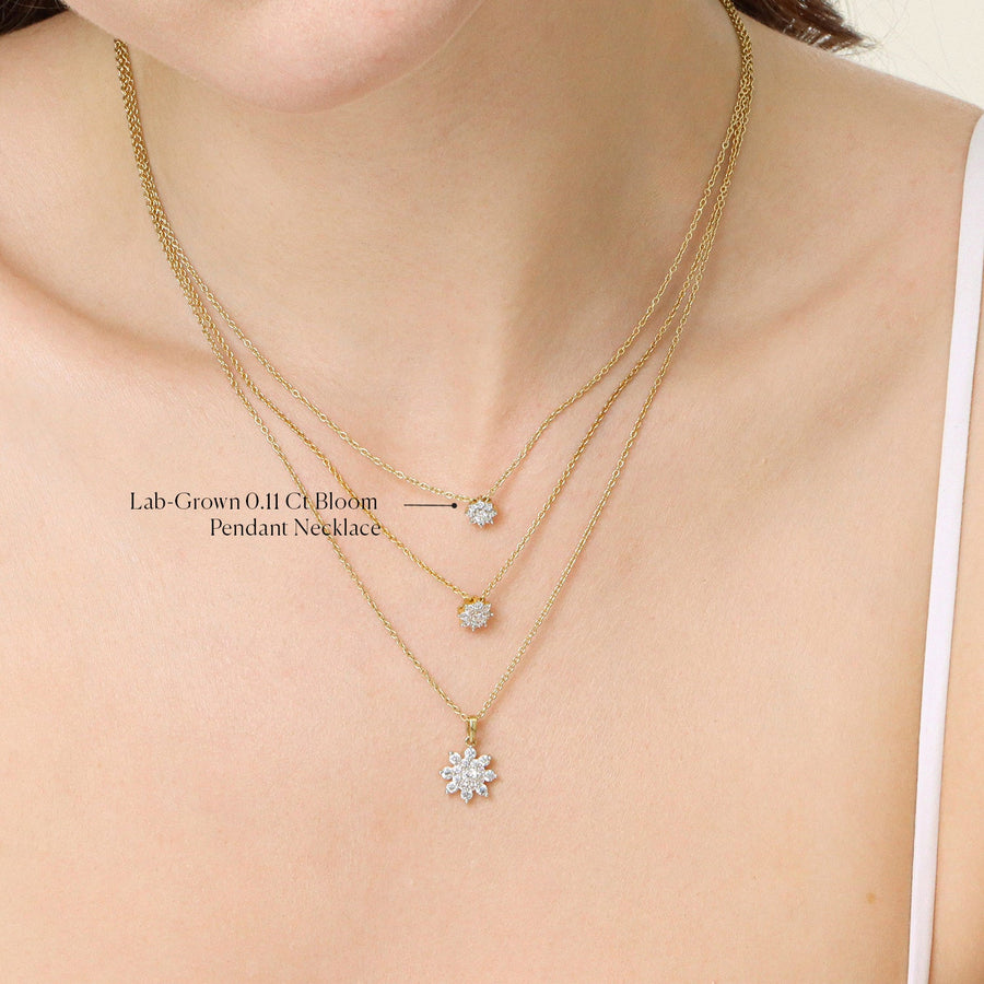 Lab-Grown 0.11 Ct Bloom Pendant Necklace