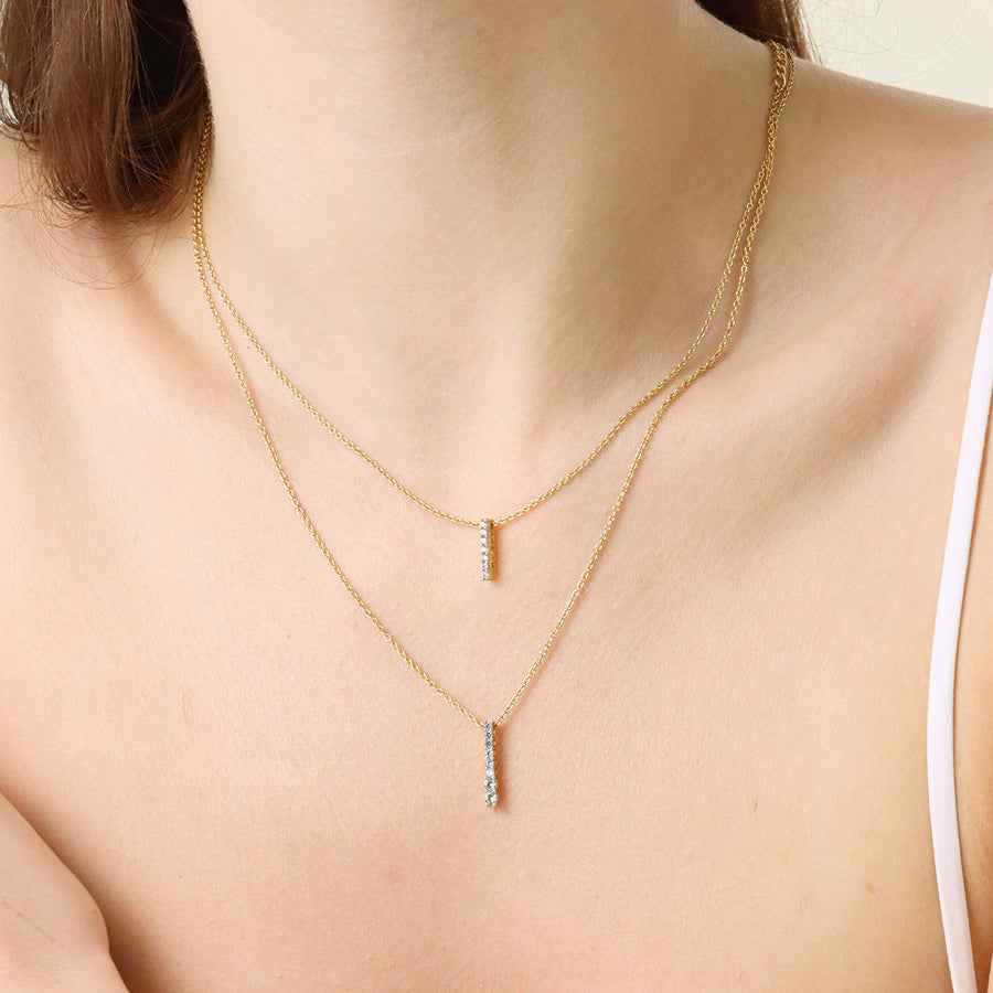 Lab-Grown Ascent Bar Pendant Necklace