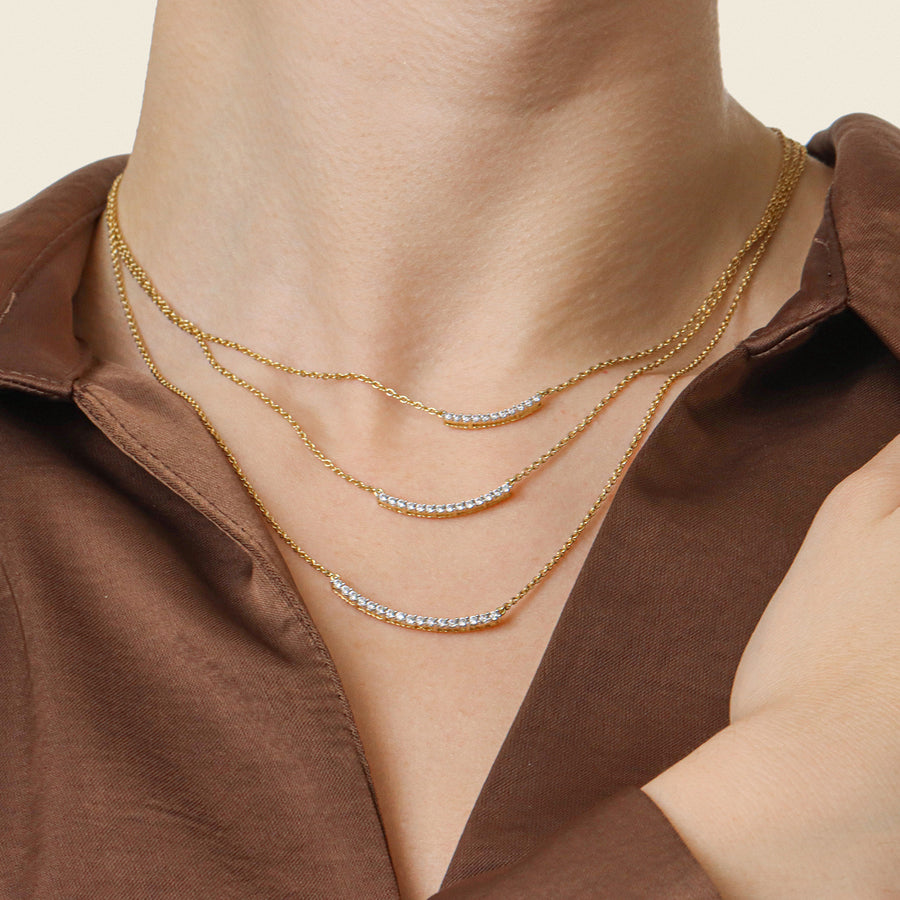 Lab-Grown 0.25 Ct Jewel Bar Pendant Necklace