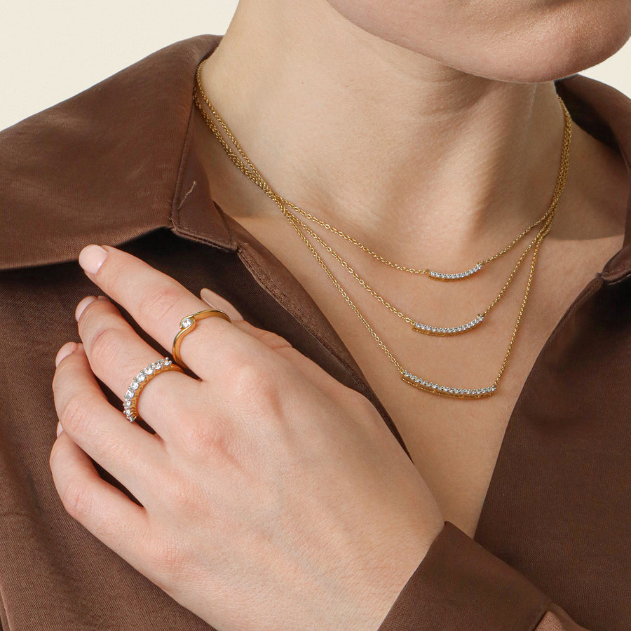 Lab-Grown 0.11 Ct Jewel Bar Pendant Necklace