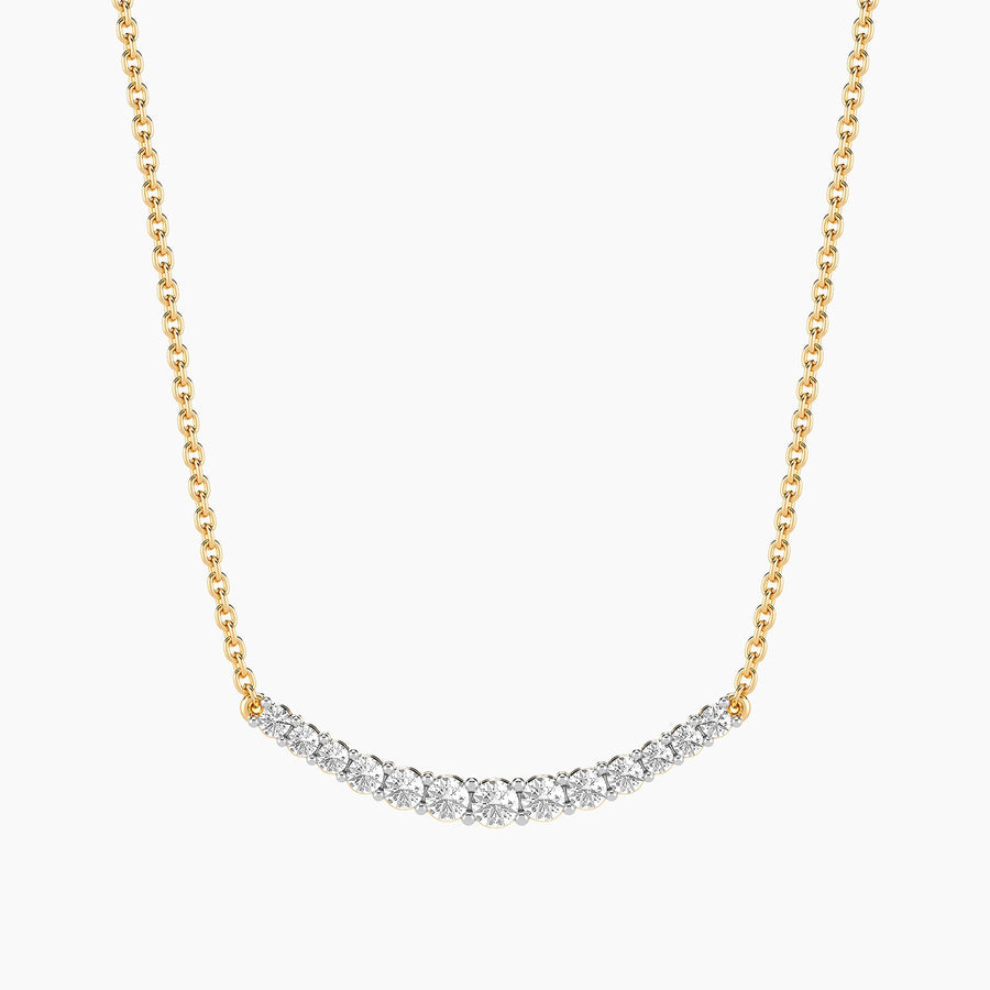 Lab-Grown Curve Pendant Necklace