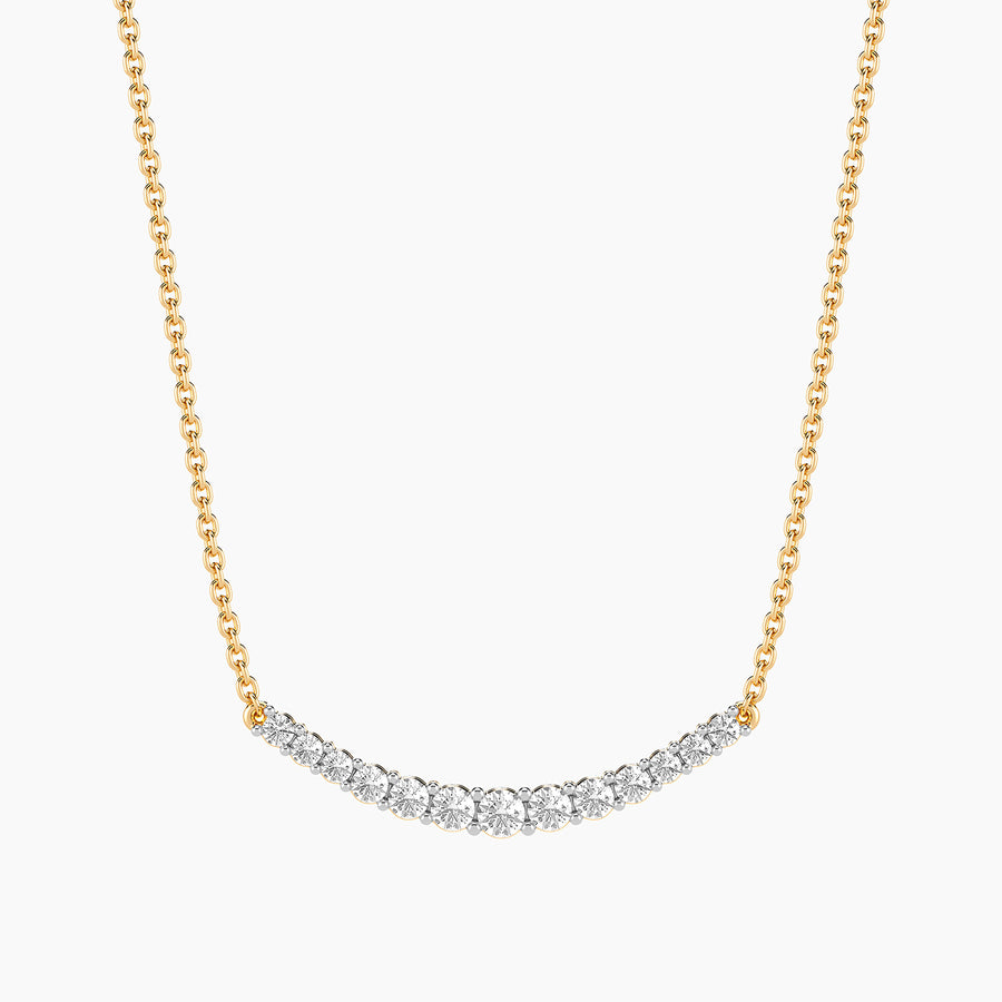 Lab-Grown Curve Pendant Necklace