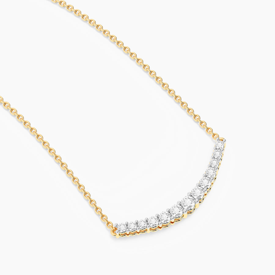 Lab-Grown Curve Pendant Necklace