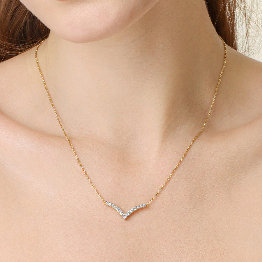 Lab-Grown Pave Tiara Pendant Necklace