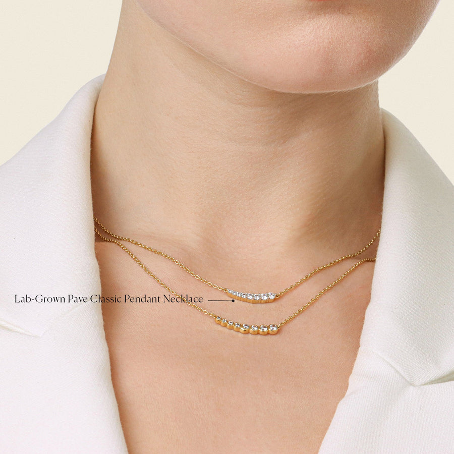 Lab-Grown Pave Classic Pendant Necklace