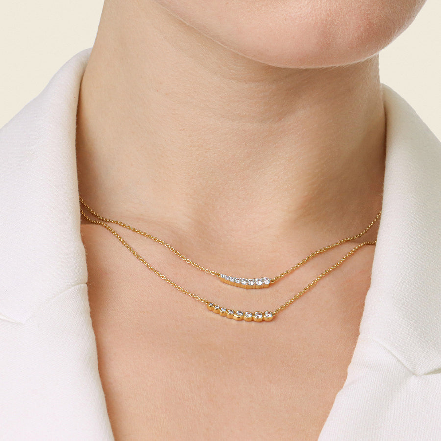 Lab-Grown Bezel Classic Pendant Necklace