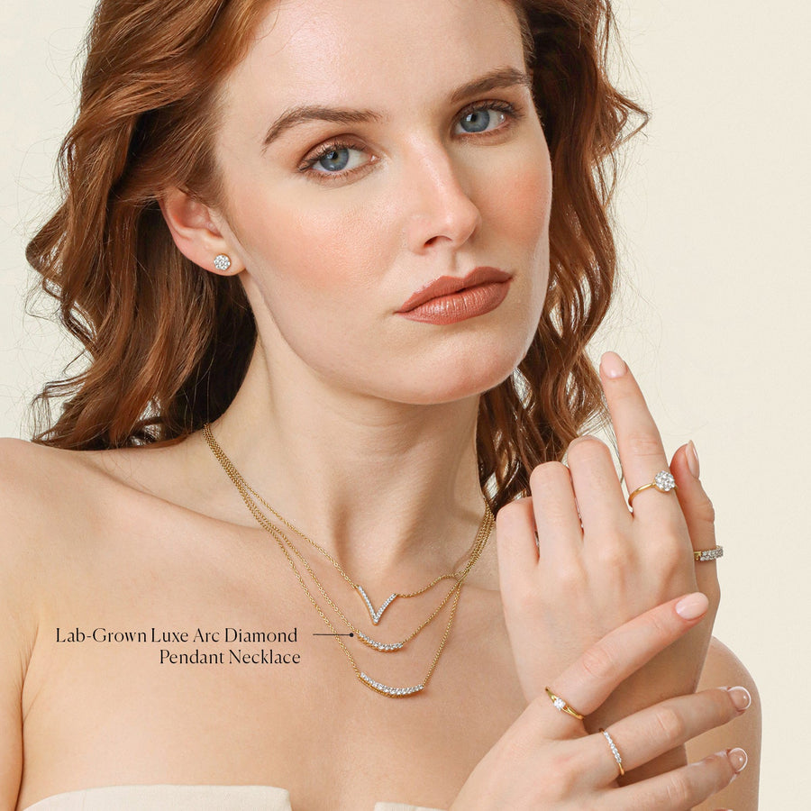Lab-Grown Luxe Arc Diamond Pendant Necklace