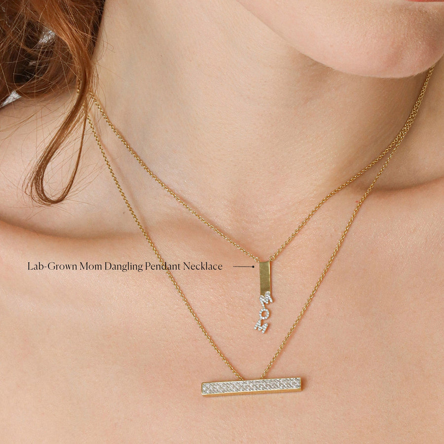 Lab-Grown Mom Dangling Pendant Necklace