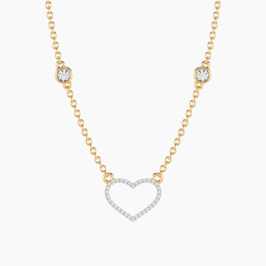Lab-Grown Lucky Eight Heart Pendant Necklace