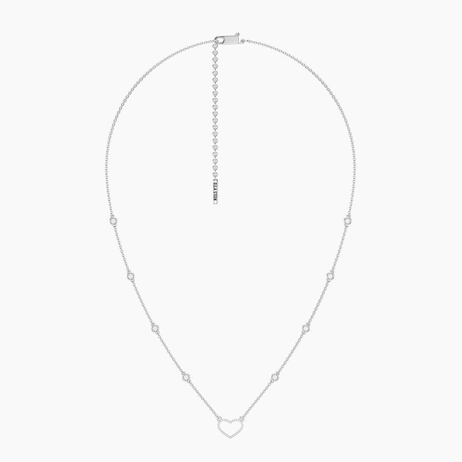 Lab-Grown Lucky Eight Heart Pendant Necklace