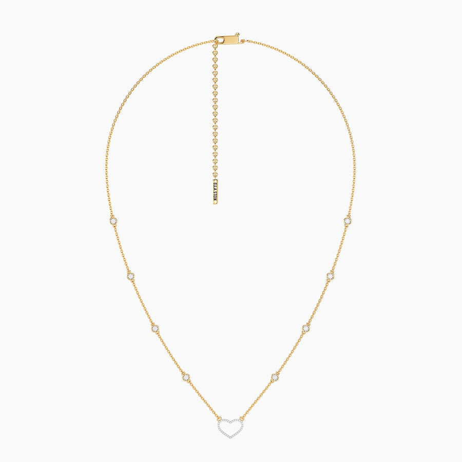 Lab-Grown Lucky Eight Heart Pendant Necklace