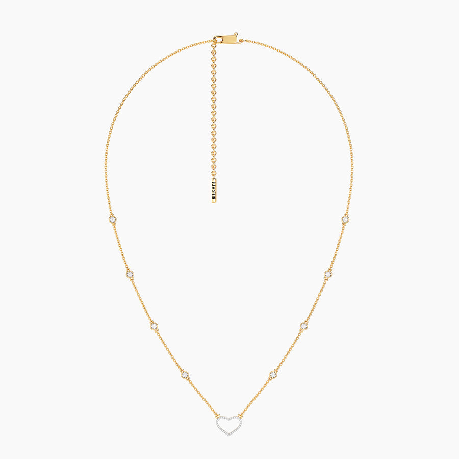 Lab-Grown Lucky Eight Heart Pendant Necklace