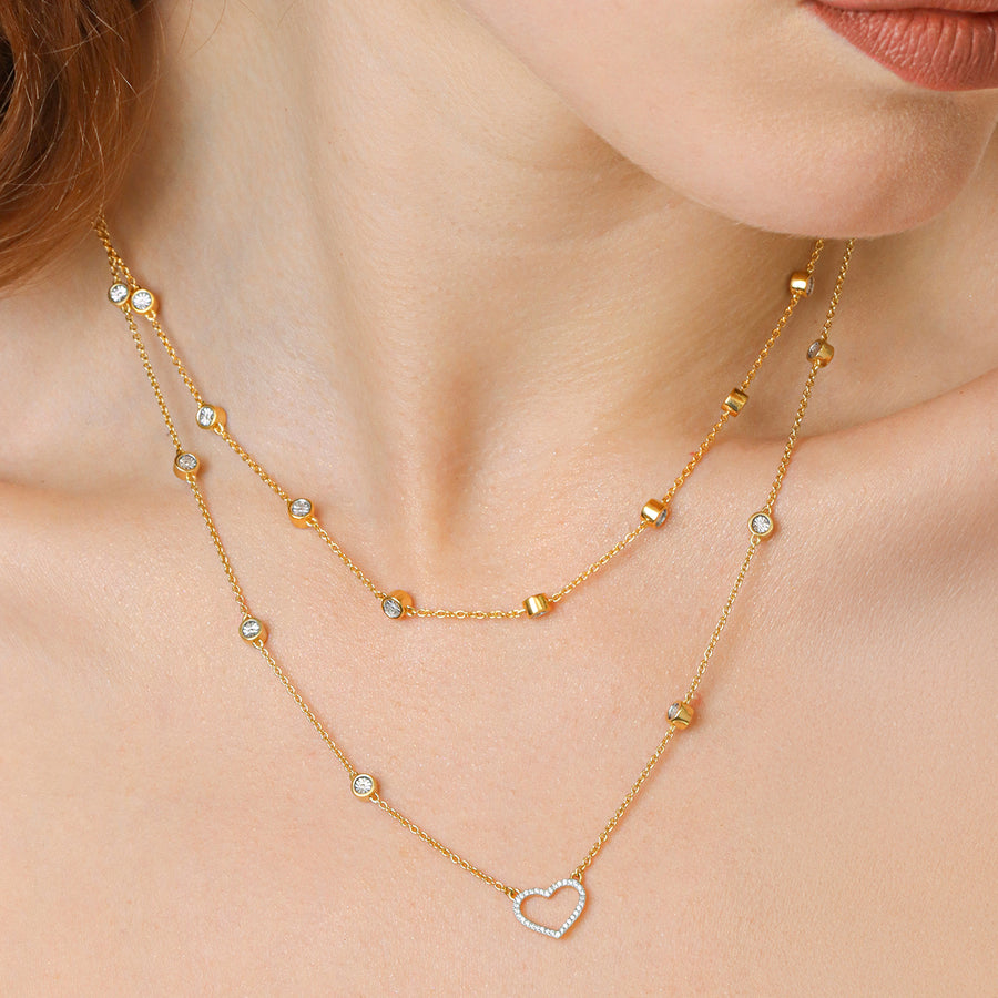 Lab-Grown Dot to Dot Chain Necklace