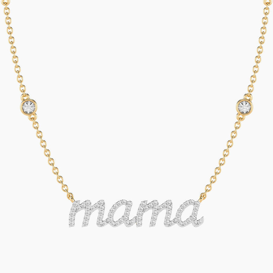 Lab-Grown Lucky Eight Mama Pendant Necklace