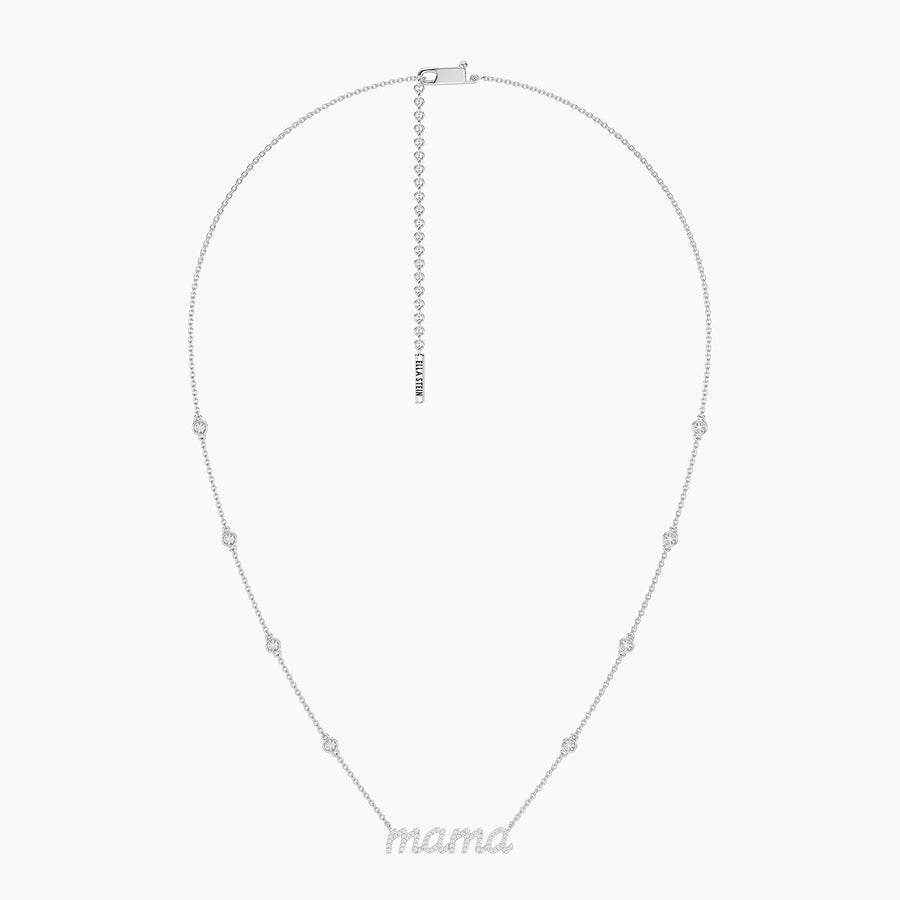Lab-Grown Lucky Eight Mama Pendant Necklace