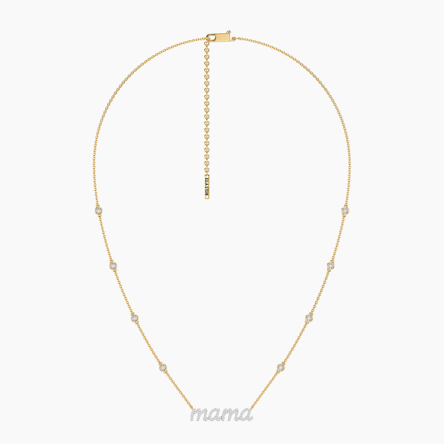 Lab-Grown Lucky Eight Mama Pendant Necklace