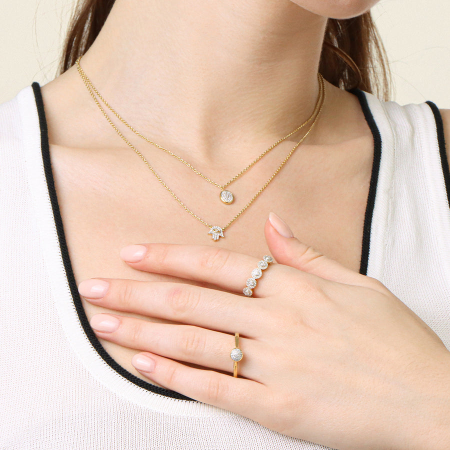 Lab-Grown Hamsa Pendant Necklace