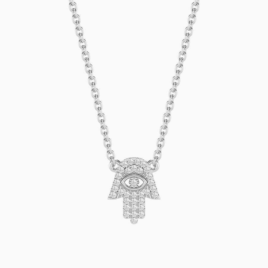 Lab-Grown Hamsa Pendant Necklace