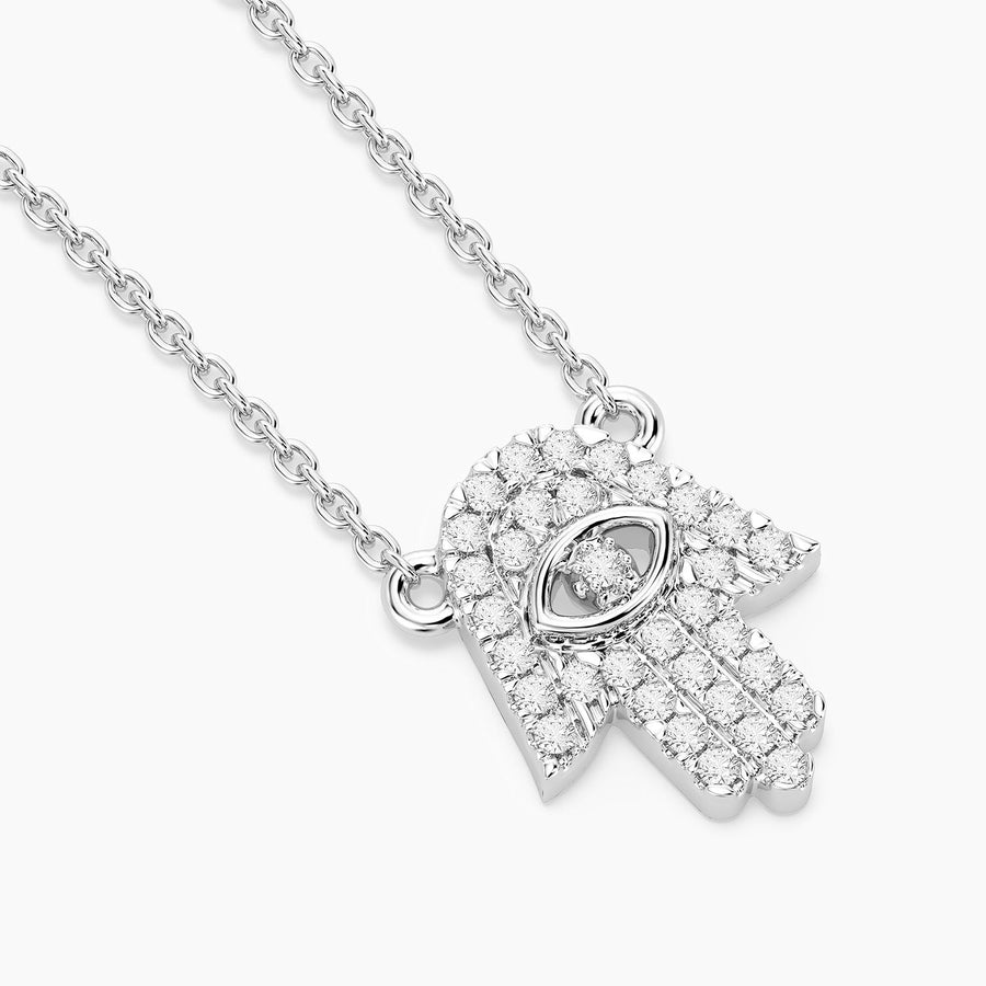 Lab-Grown Hamsa Pendant Necklace