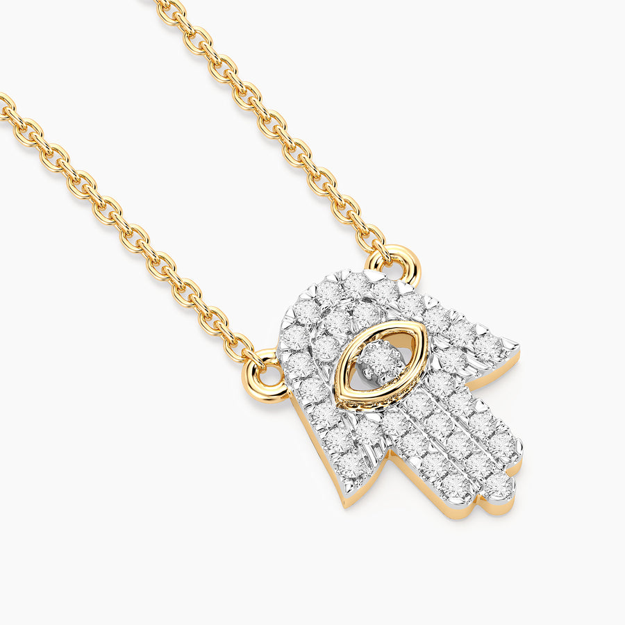 Lab-Grown Hamsa Pendant Necklace