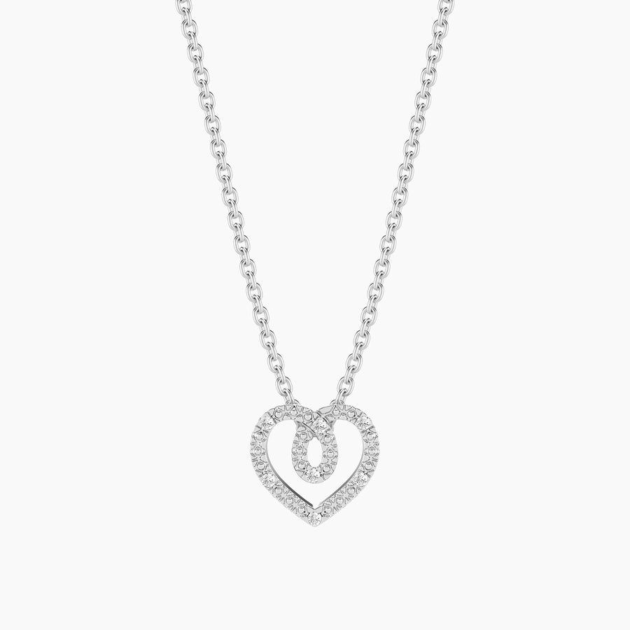 Lab-Grown Heart Intertwined Pendant Necklace