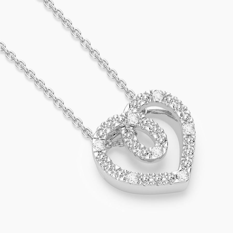 Lab-Grown Heart Intertwined Pendant Necklace