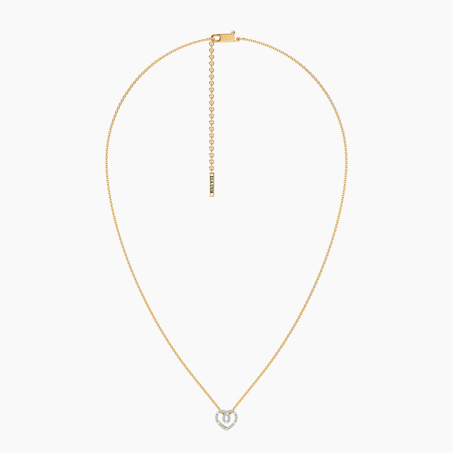 Lab-Grown Heart Intertwined Pendant Necklace