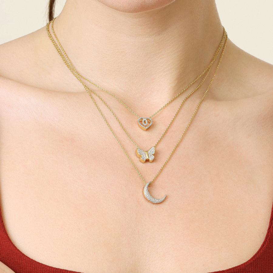 Lab-Grown Celestial Moon Pendant Necklace