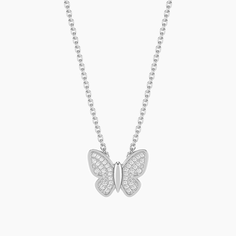 Lab-Grown Classic Butterfly Pendant Necklace