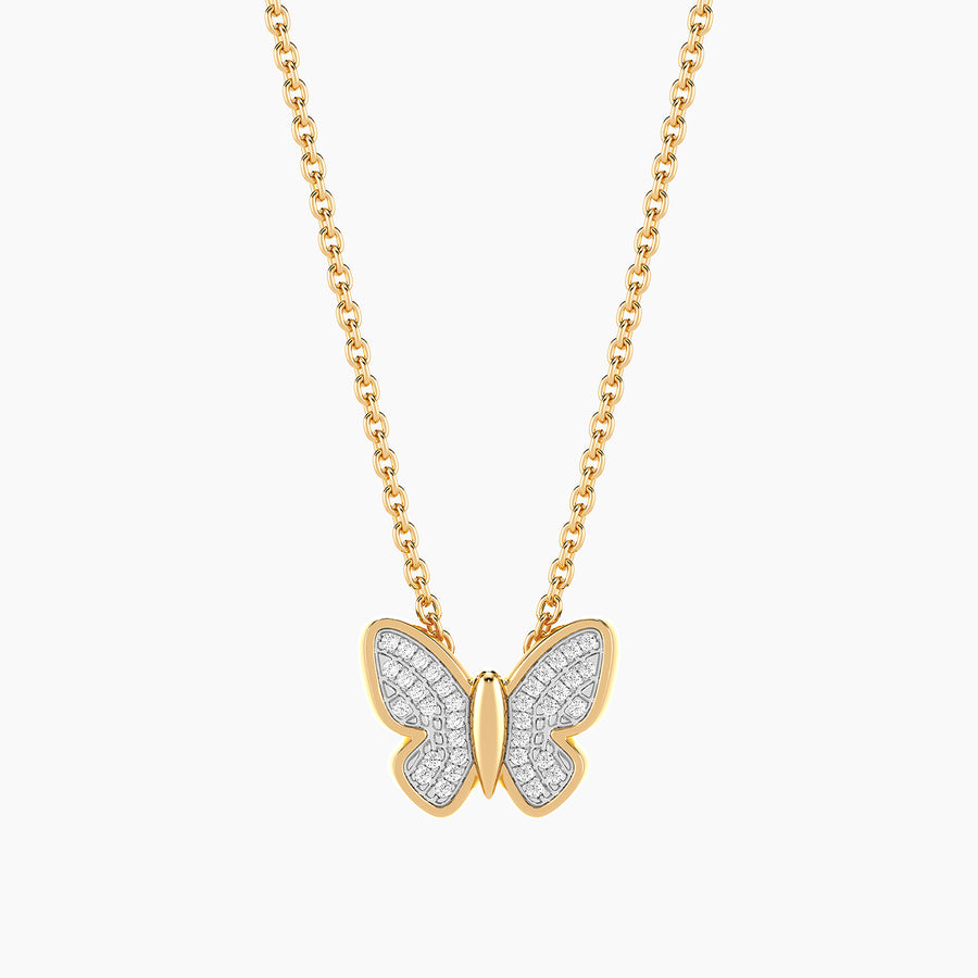 Lab-Grown Classic Butterfly Pendant Necklace