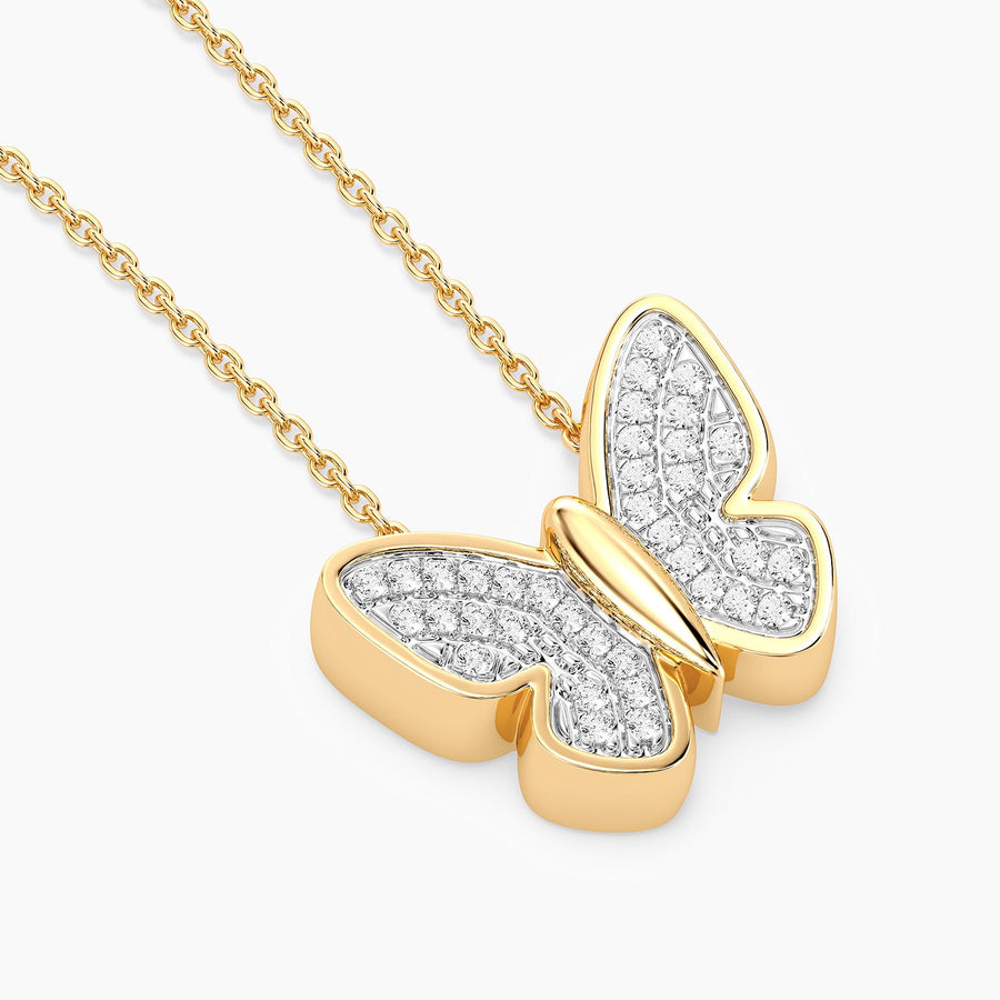 Lab-Grown Classic Butterfly Pendant Necklace