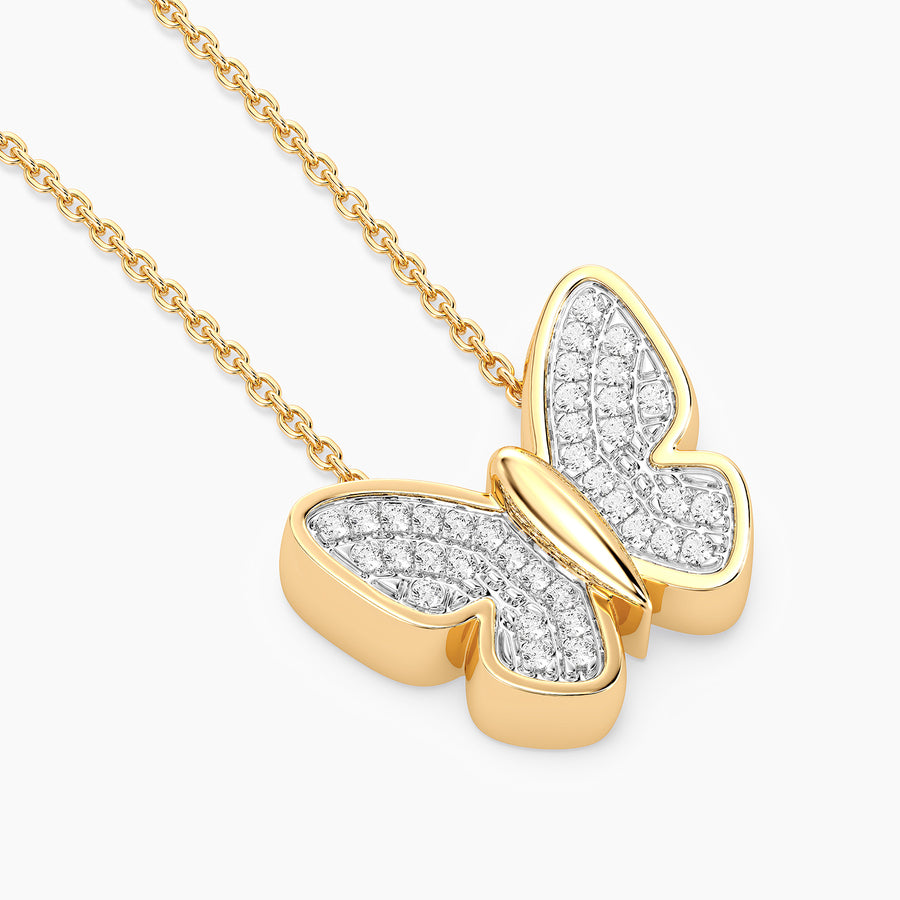 Lab-Grown Classic Butterfly Pendant Necklace