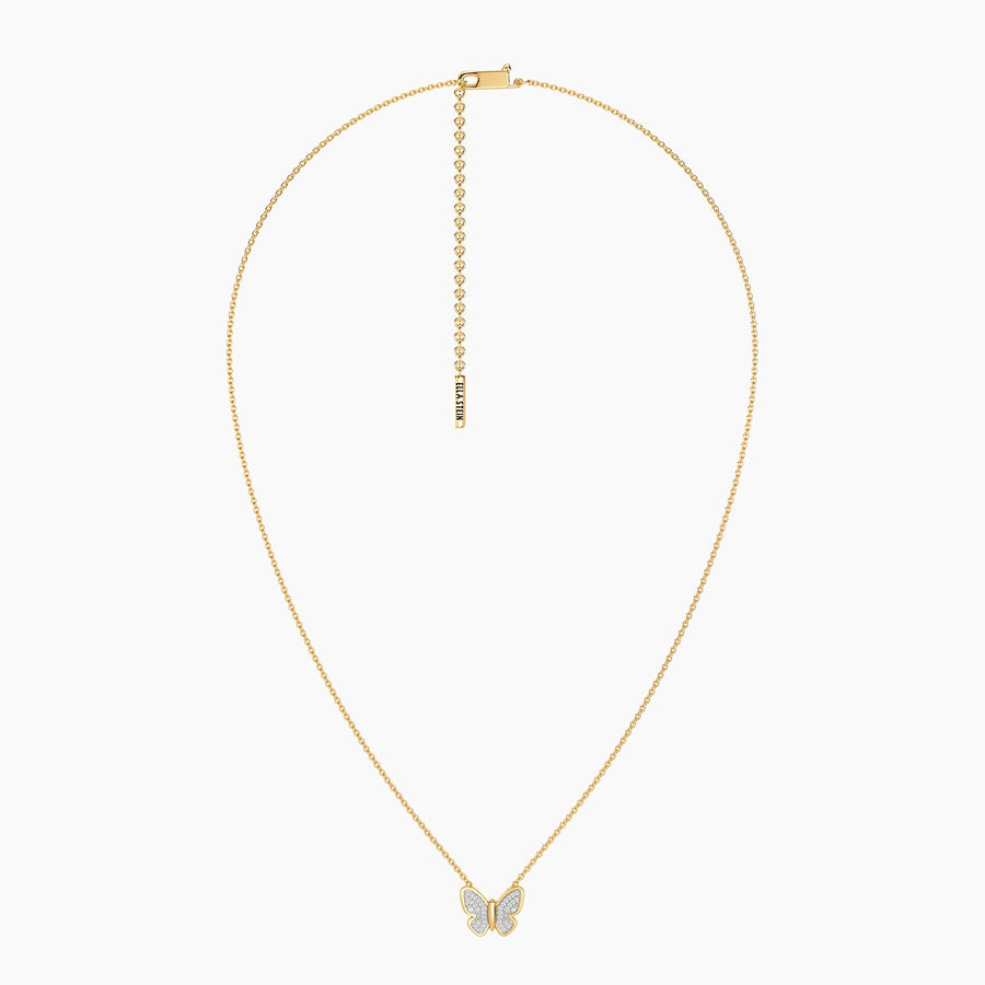 Lab-Grown Classic Butterfly Pendant Necklace