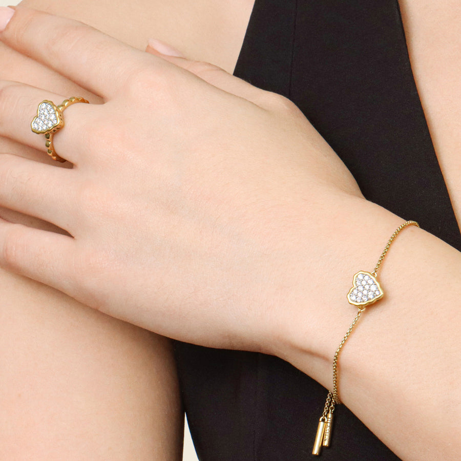 Lab-Grown Signature Heart Adjustable Bolo Bracelet