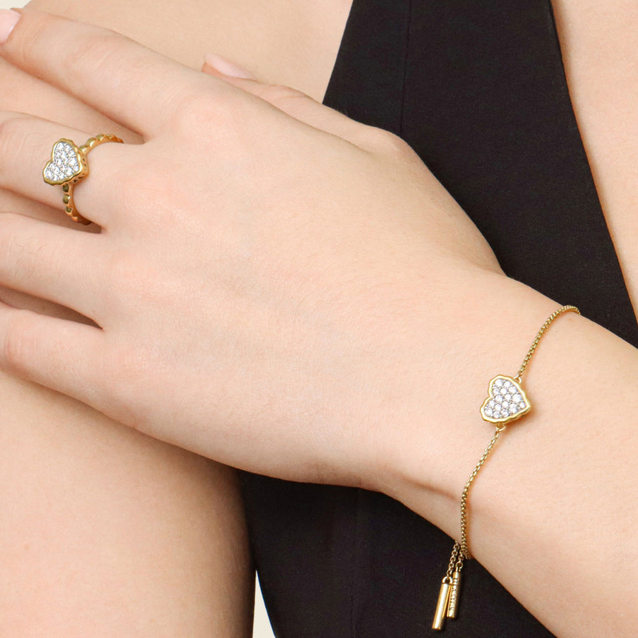 Lab-Grown Signature Heart Adjustable Bolo Bracelet