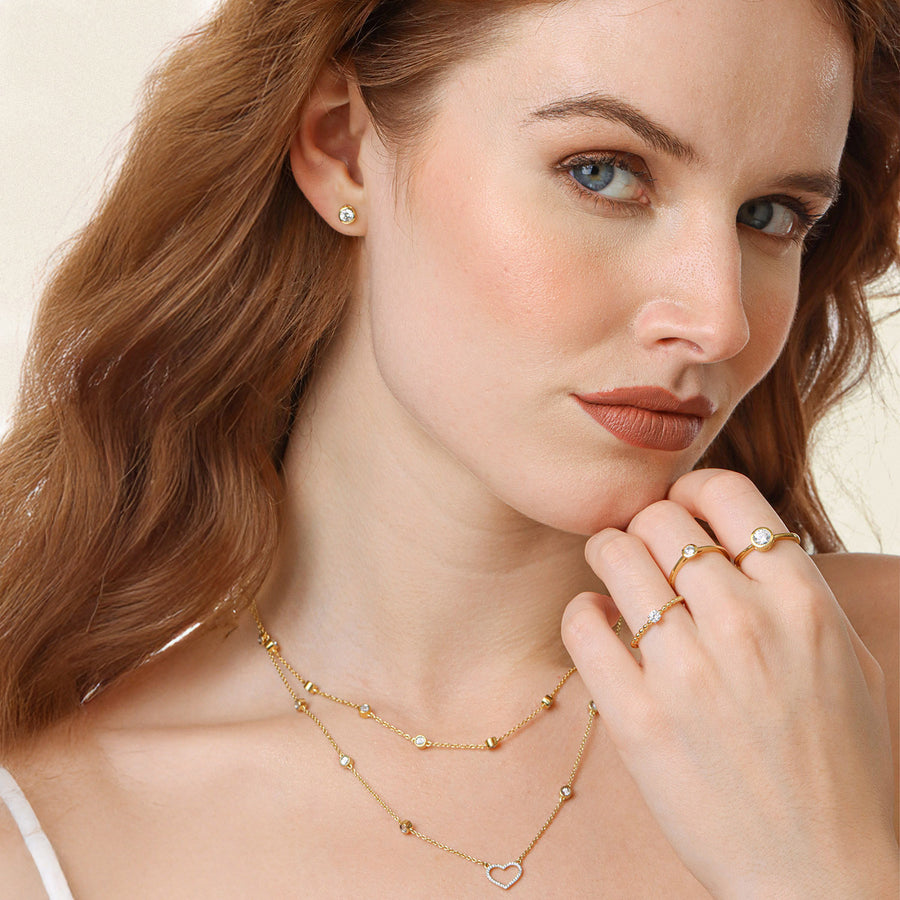 Lab-Grown 0.66 Ct Bezel Stud Earrings