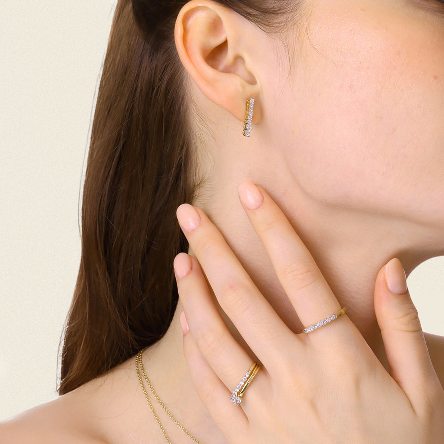Lab-Grown Ascent Bar Stud Earrings