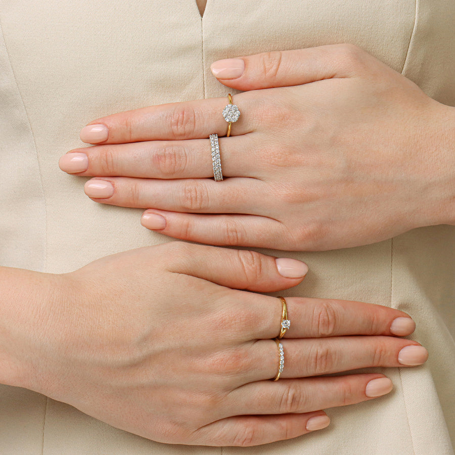 Lab-Grown  Gold Circle Band Ring