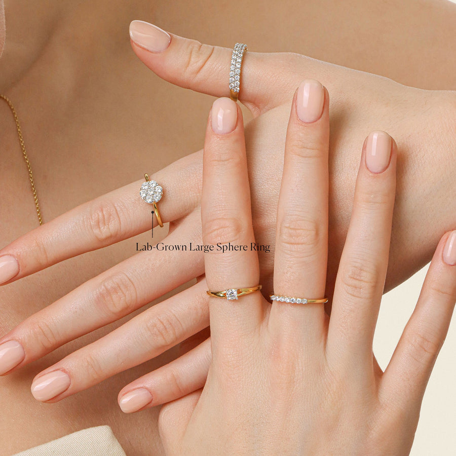 Lab-Grown Large Sphere Ring