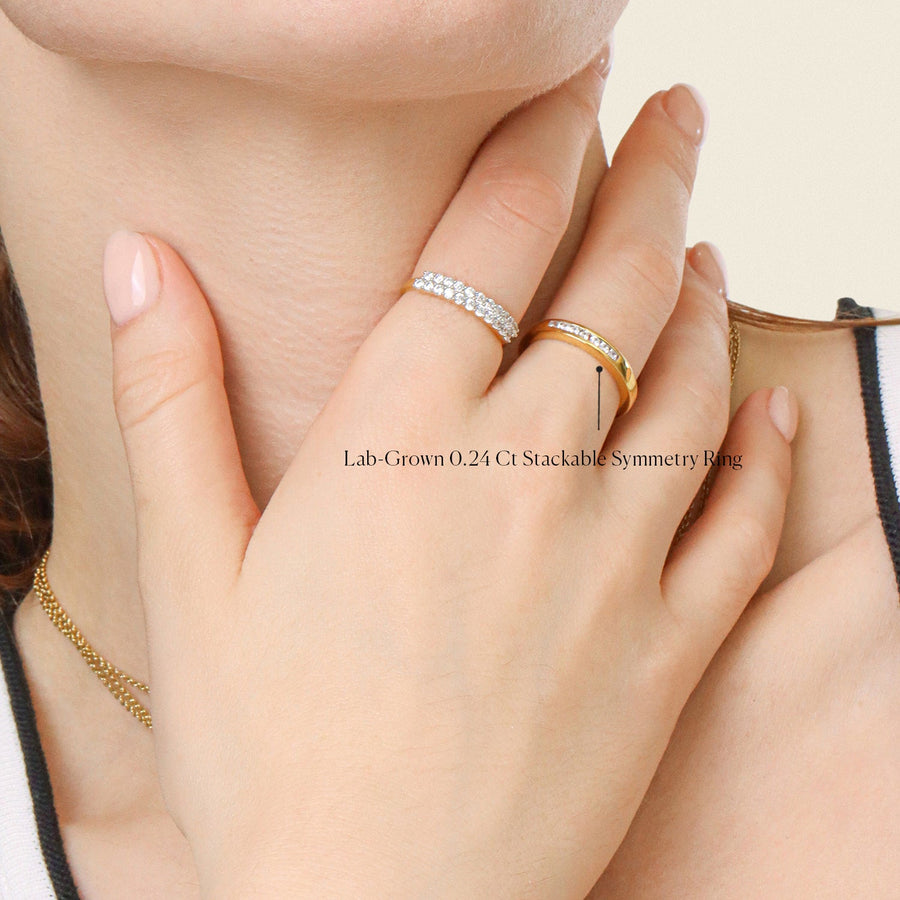 Lab-Grown 0.24 Ct Stackable Symmetry Ring