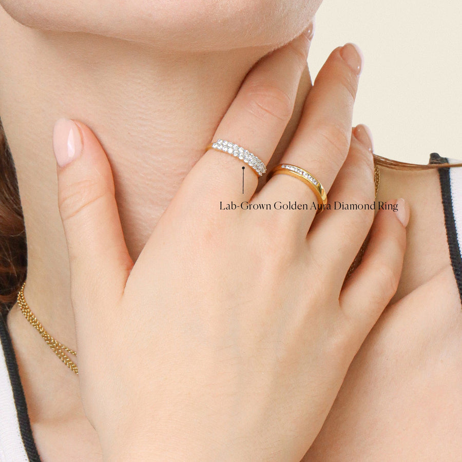 Lab-Grown Golden Aura Diamond Ring
