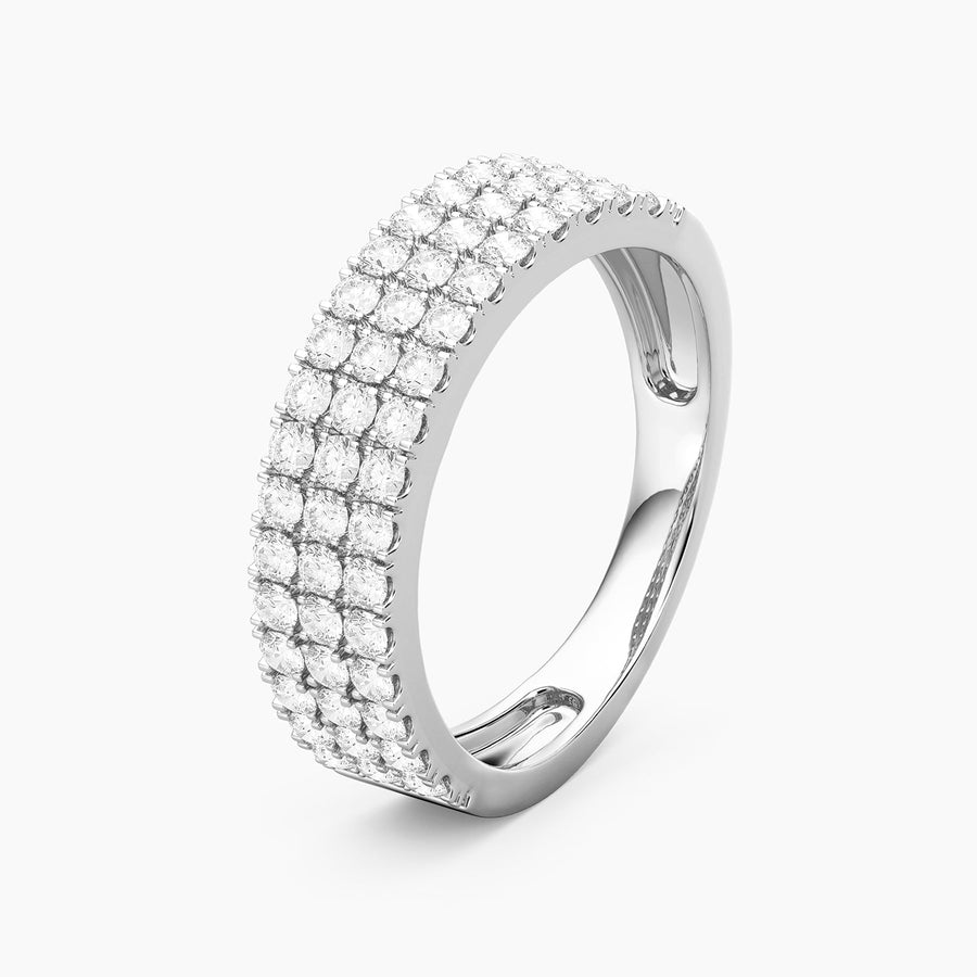 Lab-Grown Pave Triple Row Ring